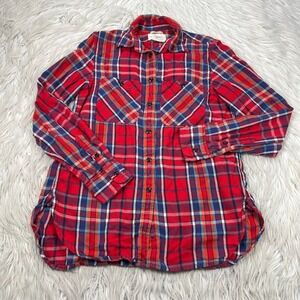Denim & Supply Ralph Lauren Women's XS Red Plaid Button Front Shirt RL Utility